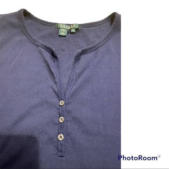 Lauren Ralph Lauren ribbed tank top with v neck and buttons - Picture 4 of 8